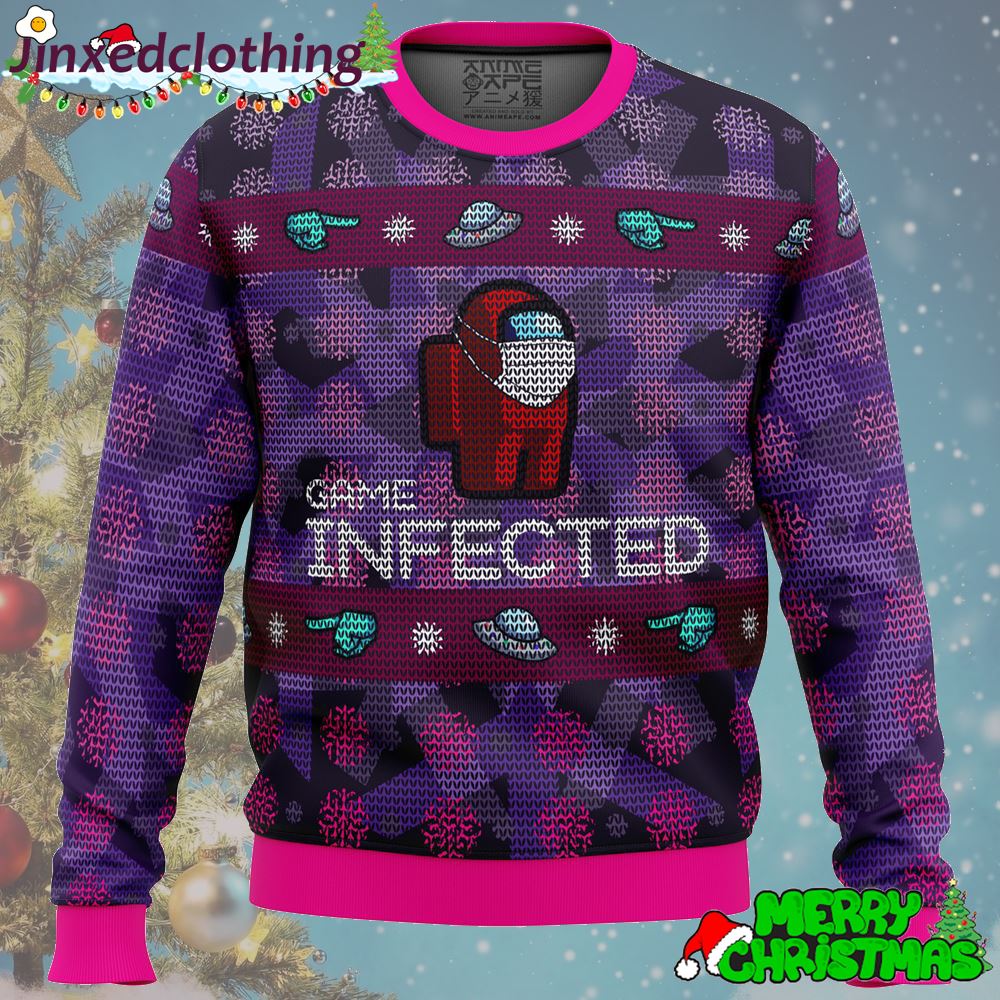 Game Infected Among Us Ugly Christmas Sweater Christmas Holiday 